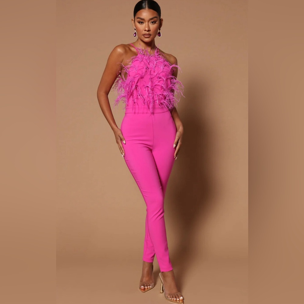 🩷 Fashion Nova Yasbel Jumpsuit - Hot Pink - XL 💕